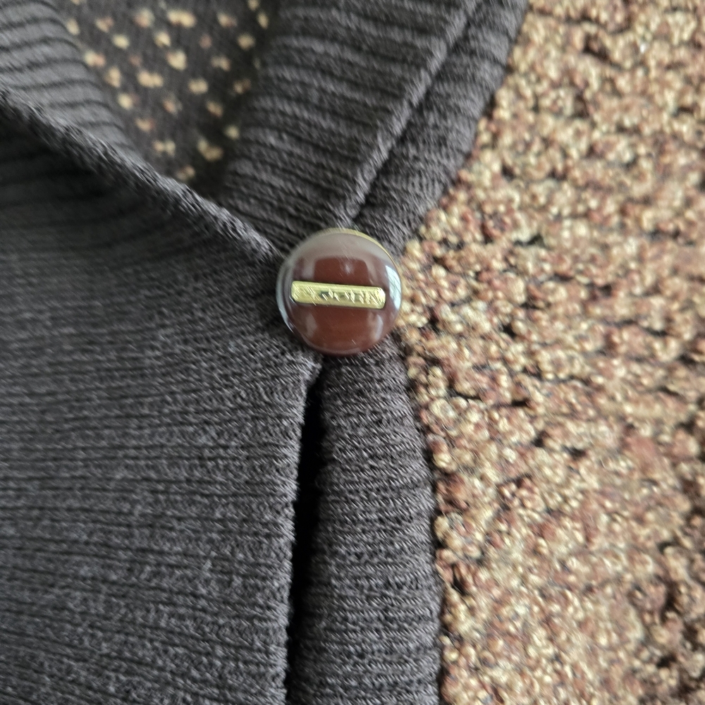 St. John Cozy Brown Knit Sweater L - Picture 3 of 9